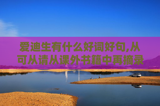 爱迪生有什么好词好句,从可从请从课外书籍中再摘录几句爱迪生的名言