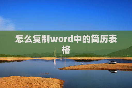 怎么复制word中的简历表格