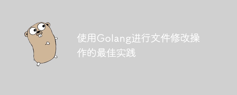 使用golang进行文件修改操作的最佳实践