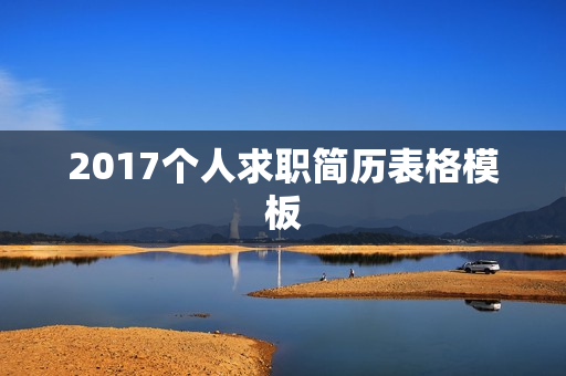 2017个人求职简历表格模板